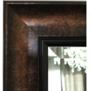West Frames Tuscan Bathroom Vanity Large Wall Framed Mirror Black Bronze Finish