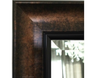 West Frames Tuscan Bathroom Vanity Large Wall Framed Mirror Black Bronze Finish