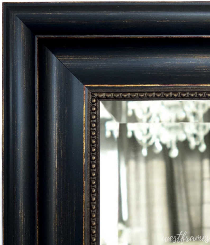 West Frames Montreal Distressed Antique Black & Gold Framed Etsy