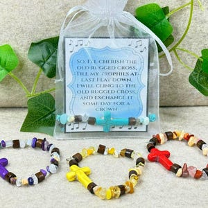 Rugged Cross Bracelets | Gemstone Beaded Christian Jewelry | Sunday School Teacher Gifts | BEAD KITS or HANDMADE Bracelets