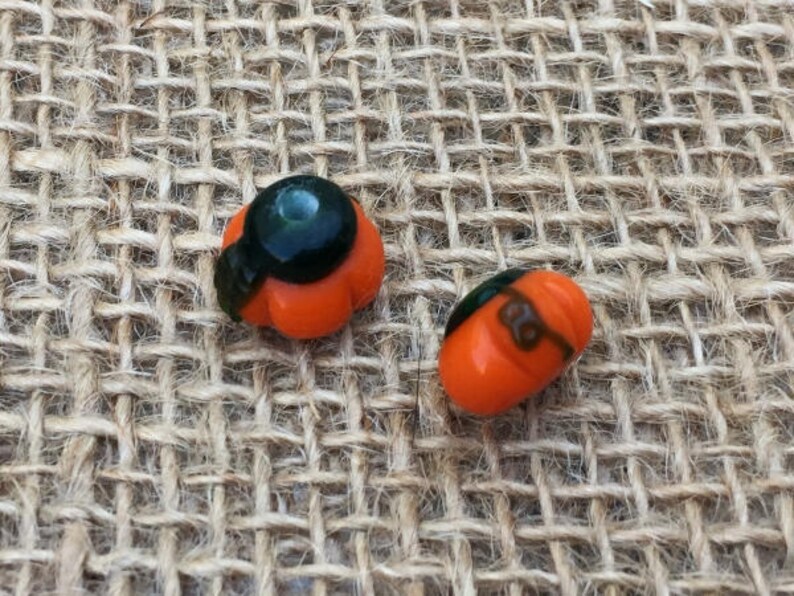 Fancy Pumpkin Beads | Thanksgiving Beads | Autumn Jewelry | 12x8mm image 3