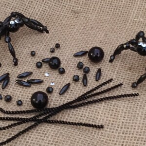 Black Beaded Spider Ornaments | Halloween Crafts | Party Favors | DIY Kits (2"x 3") image 8