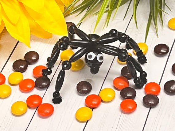 Black Beaded Spider Ornaments | Halloween Crafts | Party Favors | DIY Kits  (2"x 3")