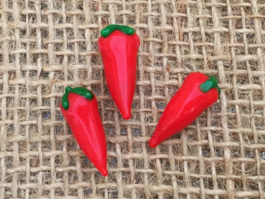 1 3 5 Roasted Red Chili Pepper Beads Food Jewelry Beads 8x21mm Etsy