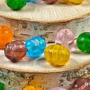 6 | Jelly Bean Beads | Lampwork Glass | Candy Jewelry Beads | 10x12mm