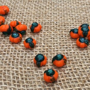 Fancy Pumpkin Beads | Thanksgiving Beads | Autumn Jewelry | 12x8mm image 4