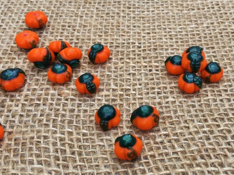 Fancy Pumpkin Beads | Thanksgiving Beads | Autumn Jewelry | 12x8mm image 4