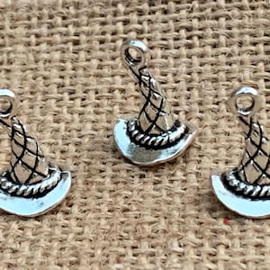 3 | 10 Wizard or Witches Hat Charm | Halloween Jewelry | 11x15mm