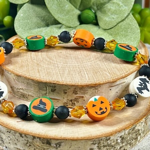 1 | Halloween Clay Beaded Bracelets | Halloween Jewelry | Bead KITS or HANDMADE Gifts