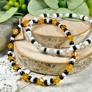 Halloween Beaded Bracelets | Black - Clear | Orange - Black | Halloween Fashion Jewelry | Bead  KIT or HANDMADE Beaded Bracelet