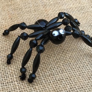 Black Beaded Spider Ornaments | Halloween Crafts | Party Favors | DIY Kits (2"x 3") image 3