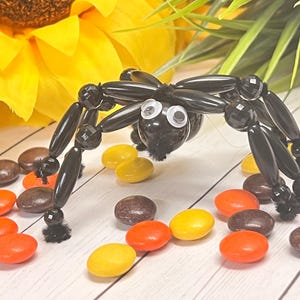 Black Beaded Spider Ornaments | Halloween Crafts | Party Favors | DIY Kits (2"x 3") image 2