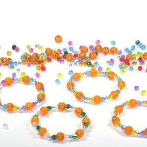 1 - Basketball Beaded Bracelet - Kids Craft Kit - Jewelry Making Kit - Sports Jewelry