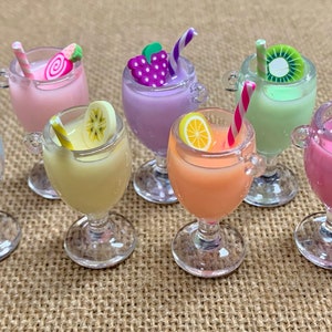 1 | Fruit Smoothie Drink Charms | Food Jewelry | 40-45x26x19mm