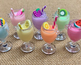 1 | Fruit Smoothie Charms | Food Jewelry | 40-45x26x19mm