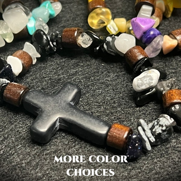 Black Rugged Cross Bracelets | Christian Jewelry | Sunday School Teacher Gifts | BEAD KIT or HANDMADE bracelets