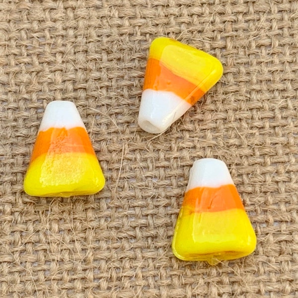 Sweet Candy Corn Beads | Verticle Hole | Halloween Jewelry | Halloween beads | 10x15x5mm