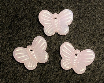 5 | Pastel Pink Butterfly Beads | Butterfly Jewelry Beads | 14x20mm
