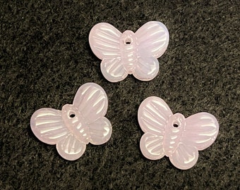 10 | Pastel Pink Butterfly Beads | Butterfly Jewelry Beads | 14x20mm