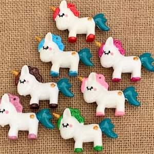 1 | 3D Unicorn Charms | Resin | Animal Pendant | 34x46x15mm