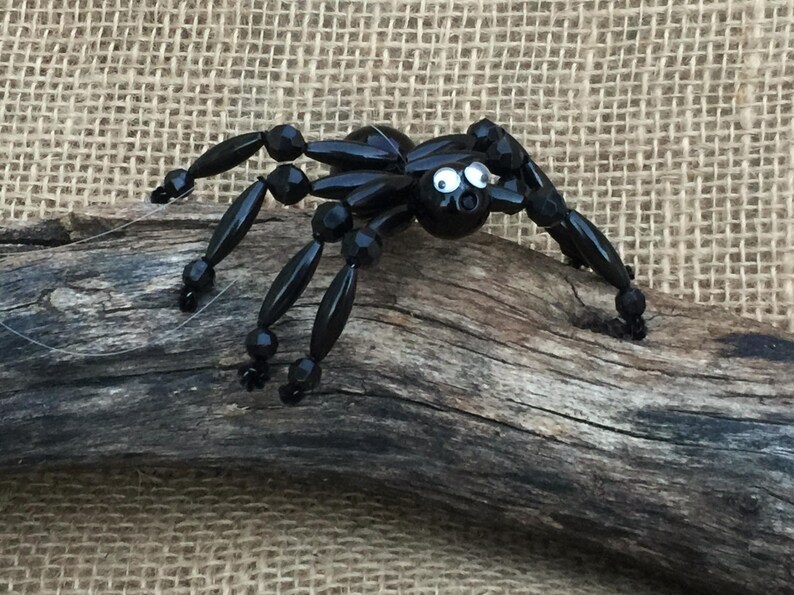 Black Beaded Spider Ornaments | Halloween Crafts | Party Favors | DIY Kits (2"x 3") image 5