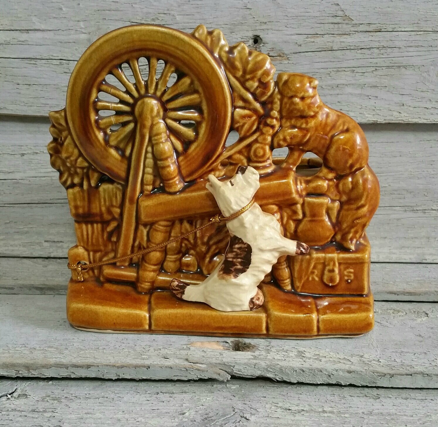 1950's McCoy Pottery Planter Terrier Dog And Cat With Etsy