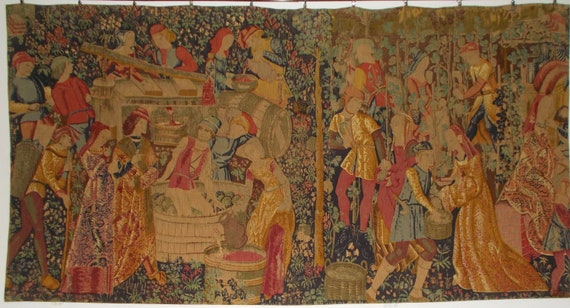Vendange I French Tapestry Wall Hanging