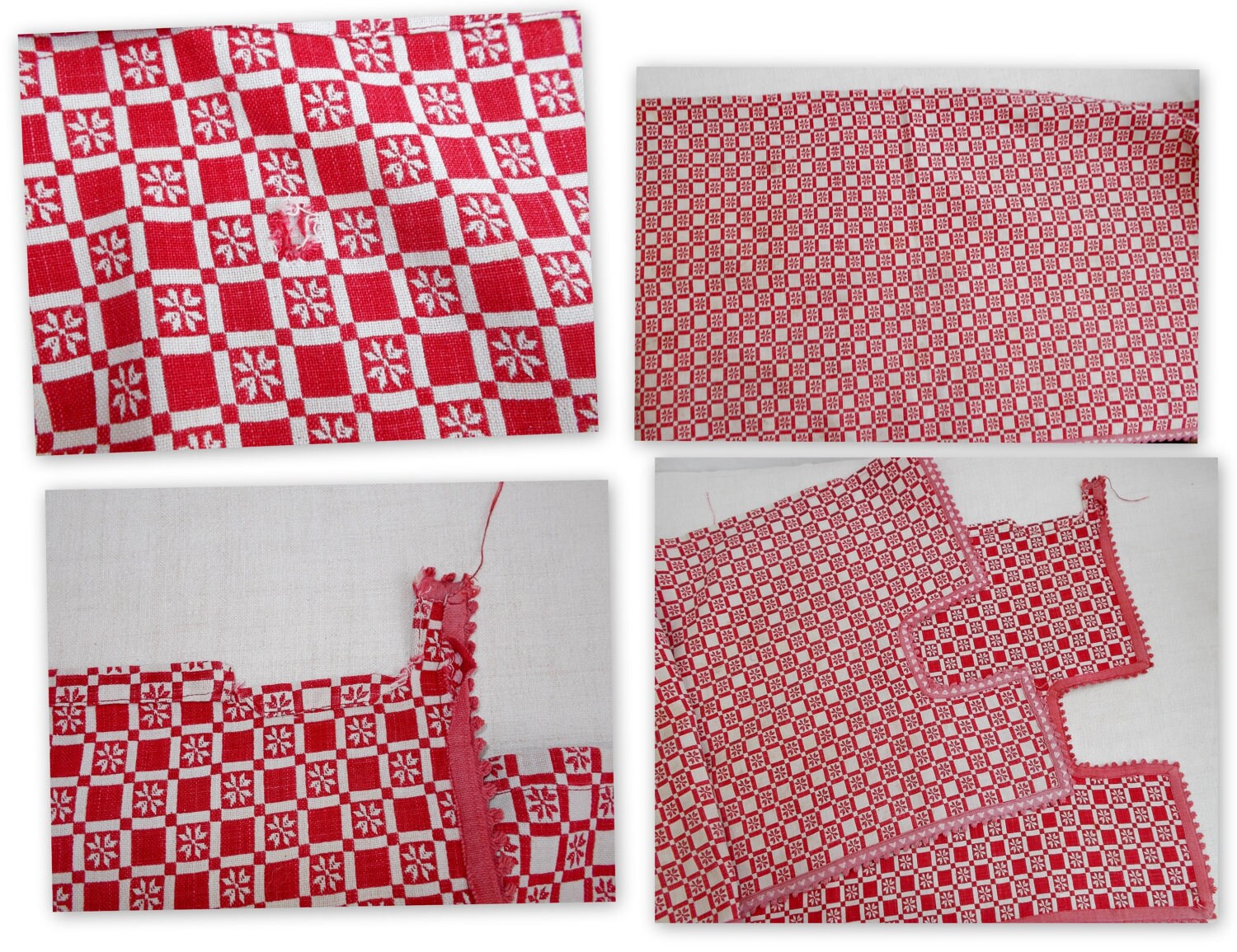 Cenefa de cocina rojo y blanco de comprobación. Cocina de casa | Etsy