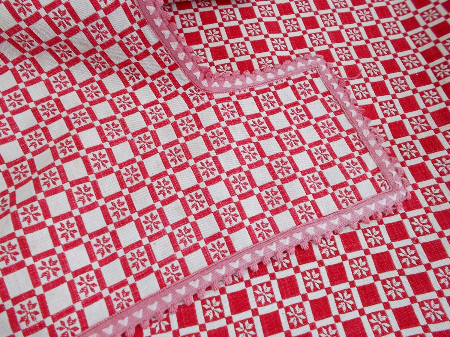 Cenefa de cocina rojo y blanco de comprobación. Cocina de casa | Etsy