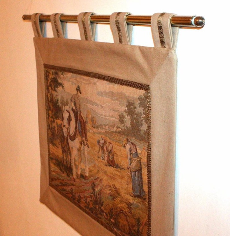 Vintage French Tapestry Wall Hanging, Backed & Ready to Hang With a