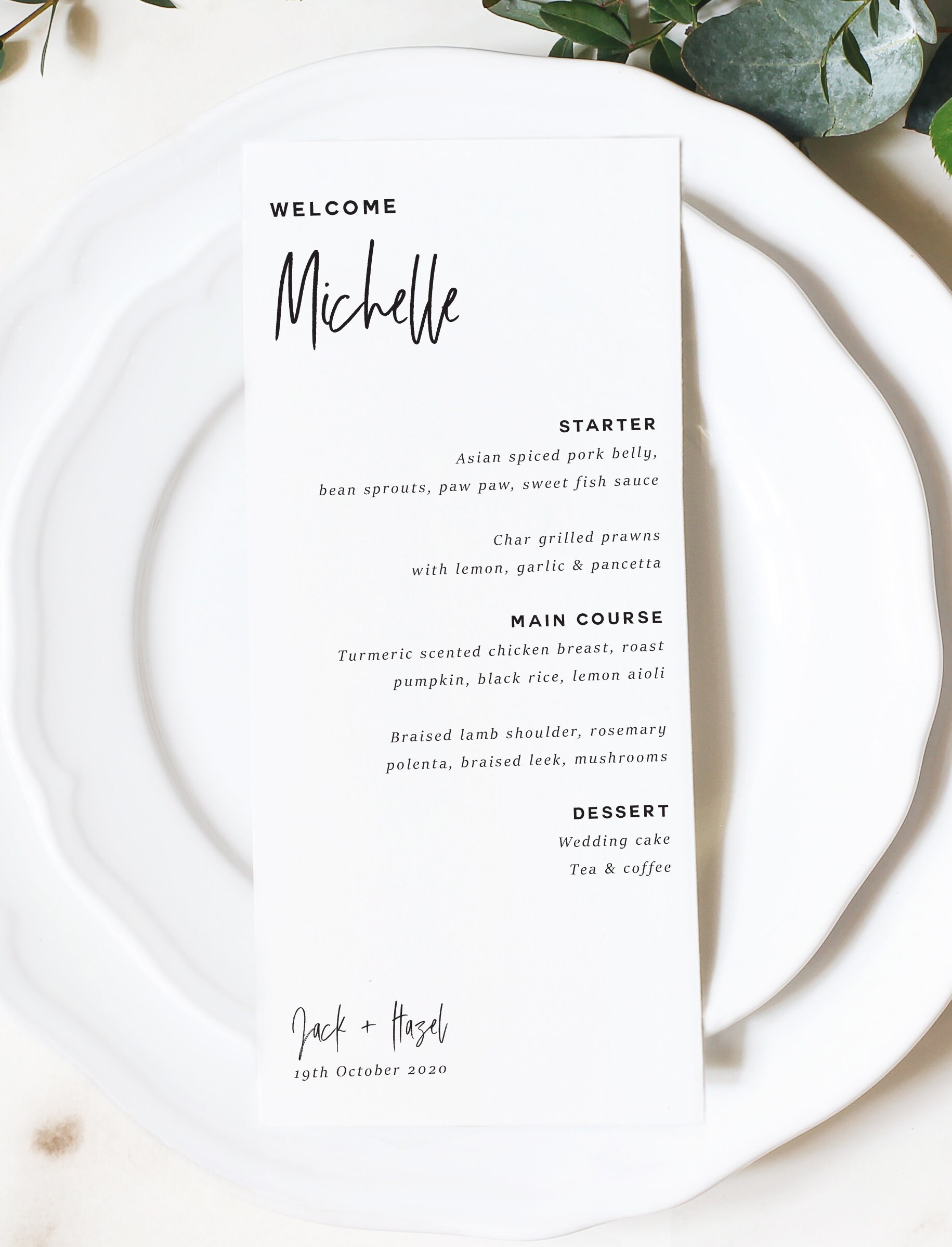 Personalised Menu / Place Card Etsy