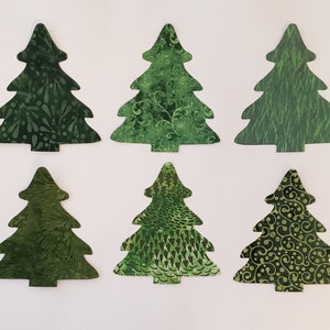 NO SEW  6 Pack Pine Trees die-cut pre-fused PERMENANT appliqué