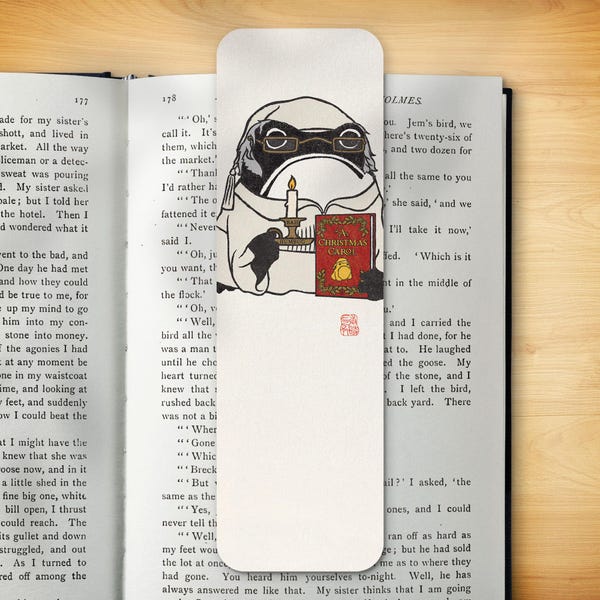 Christmas Bookmark - Scrooge Ezen Frog