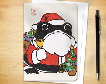 Christmas Greeting Card - Santa Claus Ezen Frog