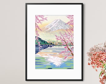 Japanese Art Print - Mount Fuji Springtime