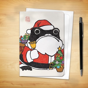 Christmas Greeting Card - Santa Claus Ezen Frog
