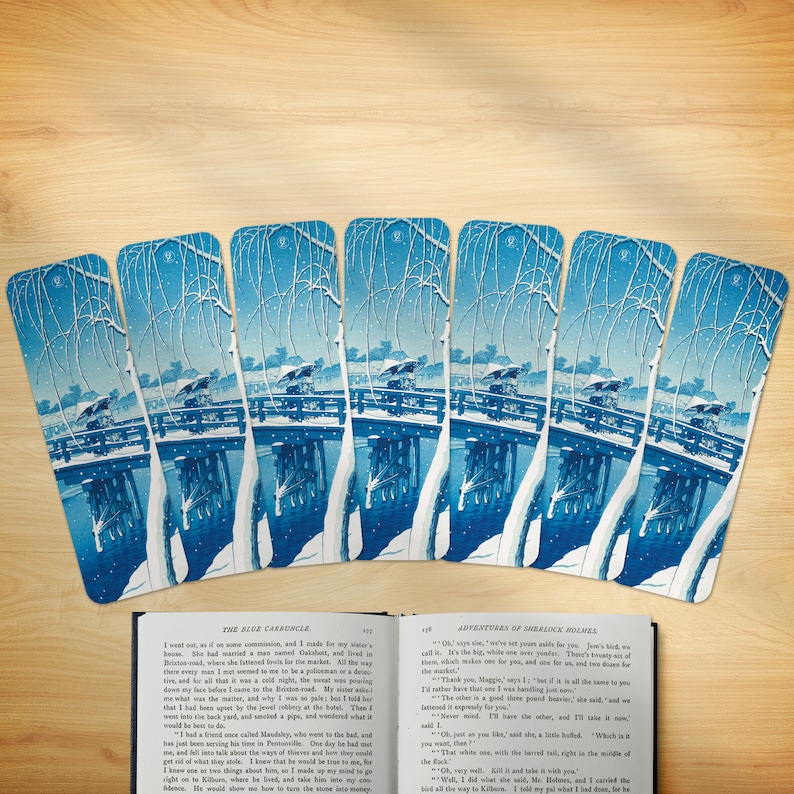 Japanese Bookmark - Bridge Over Edo River - Etsy
