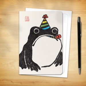 Birthday Greeting Card - Party Japanese Ezen Frog