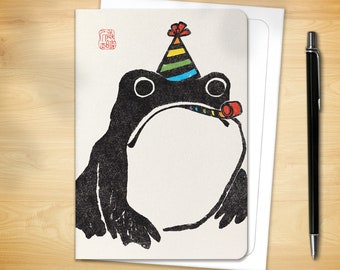 Birthday Greeting Card - Party Japanese Ezen Frog