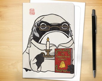 Christmas Greeting Card - Scrooge Ezen Frog