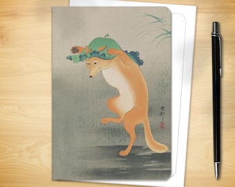 Japanese Greeting Card - Dancing Fox