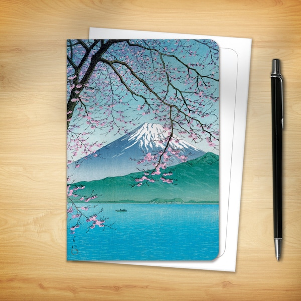 Japanese Greeting Card - Mount Fuji in the Spring