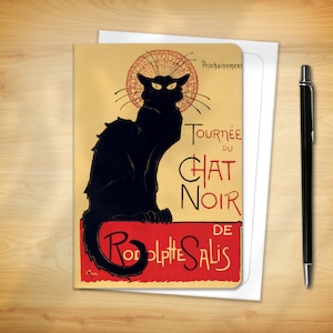 Classic Greeting Card - Black Cat Tournée du Chat Noir