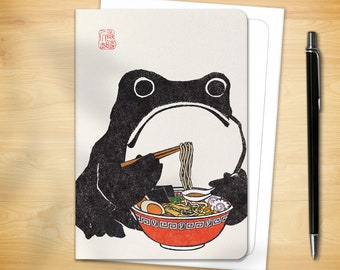 Japanese Greeting Card - Ramen Ezen Frog