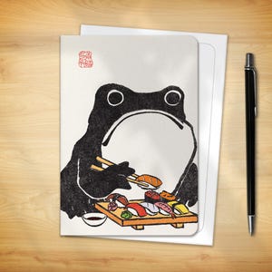 Japanese Greeting Card - Sushi Ezen Frog