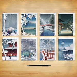 8 Cards - Japanese Winter Card Designs