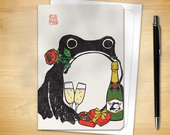 Japanese Greeting Card - Valentine&#39;s Ezen Frog (for him for her)