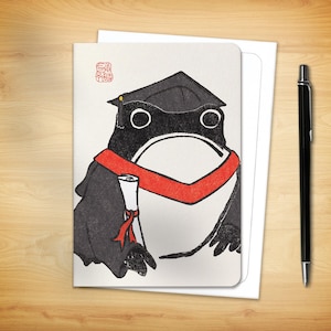 Japanese Greeting Card - Graduation Ezen Frog