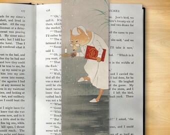 Christmas Bookmark - Scrooge Fox