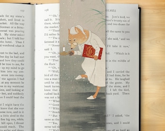 Christmas Bookmark - Scrooge Fox